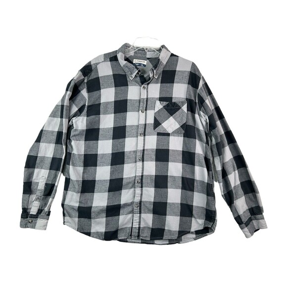 Magellan Long Sleeve Shirt Button Down Size XL Plaid Lotus Of 2 Blue & Gray - Picture 2 of 11